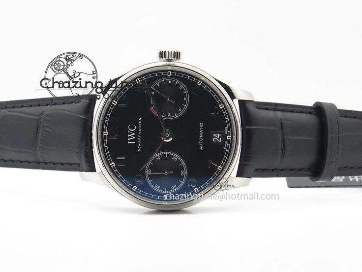 MIROTIME 0425 Practical Portuguese Real PR IW500109 ZF 1:1 Best Edition Black Dial On Black Leather Strap A52010 V 7308